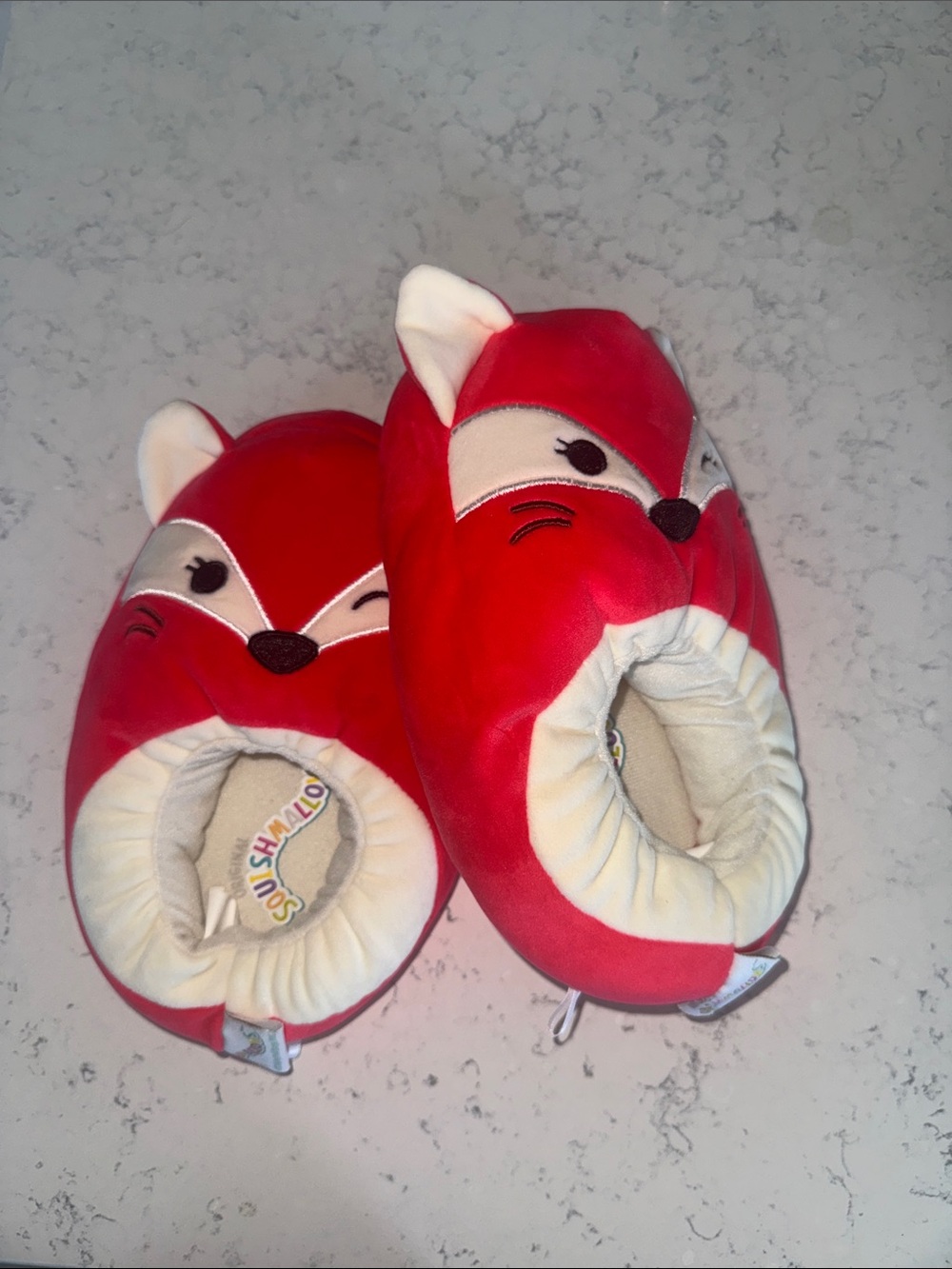 Squishmallow Red Fox Plush Slippers - Kids